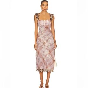 Free People Morning Dew Elegant Floral Midi Dress